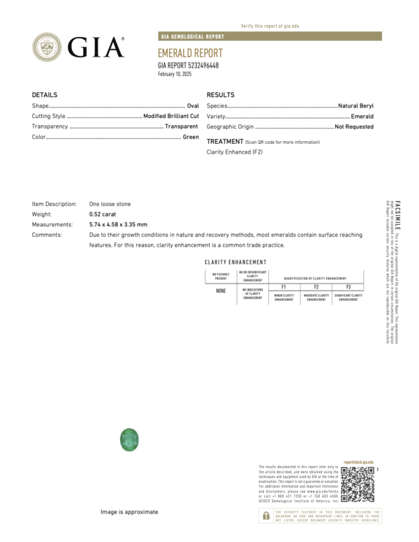 0.52 Carats Emerald GIA