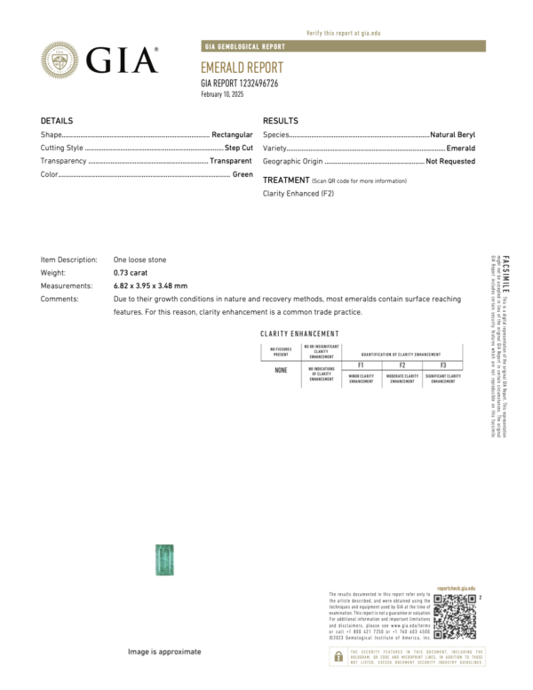 0.73 Carats Emerald GIA